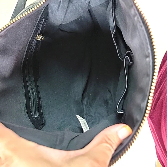 Lucky Brand Black Shoulder Bag Hobo Slouch Cowhide Leather - Picture 5 of 7